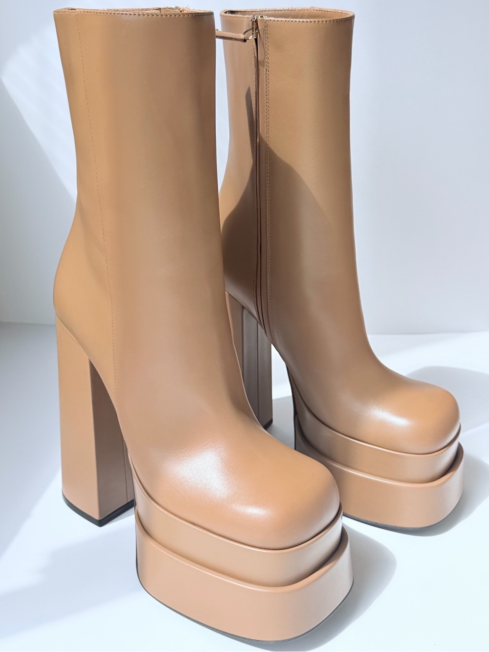 Versace Tan Platform Boots